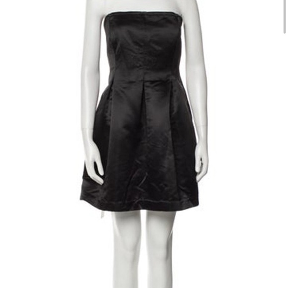 Marina Moscone Elegant Black Strapless mini Dress romantic size 14 - Picture 1 of 11